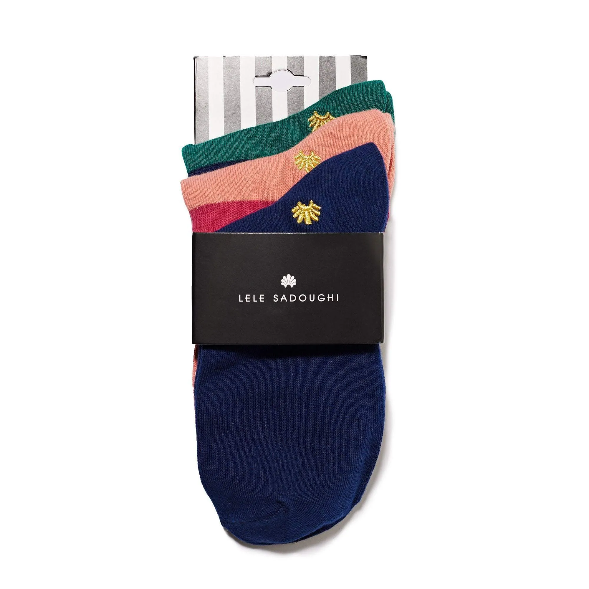 MIDNIGHT FOREST SET OF 3 COUNTRY CLUB ANKLE SOCKS