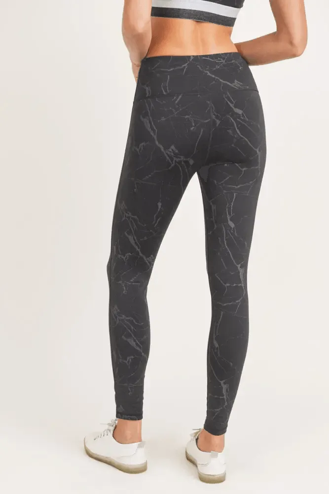 Mono B Marble Foil Print High-Waisted Legging