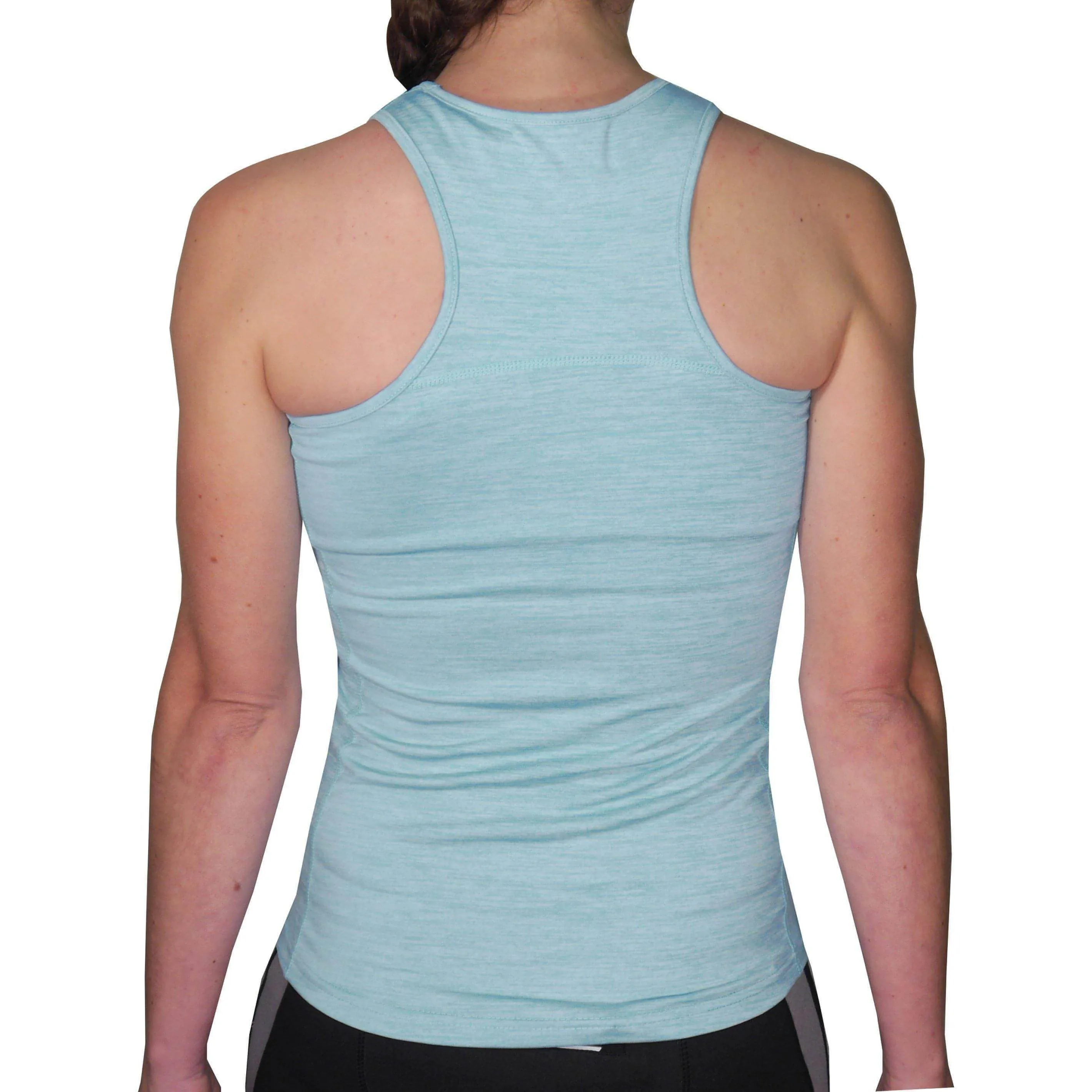 More Mile Heather Girls Training Vest Tank Top - Blue