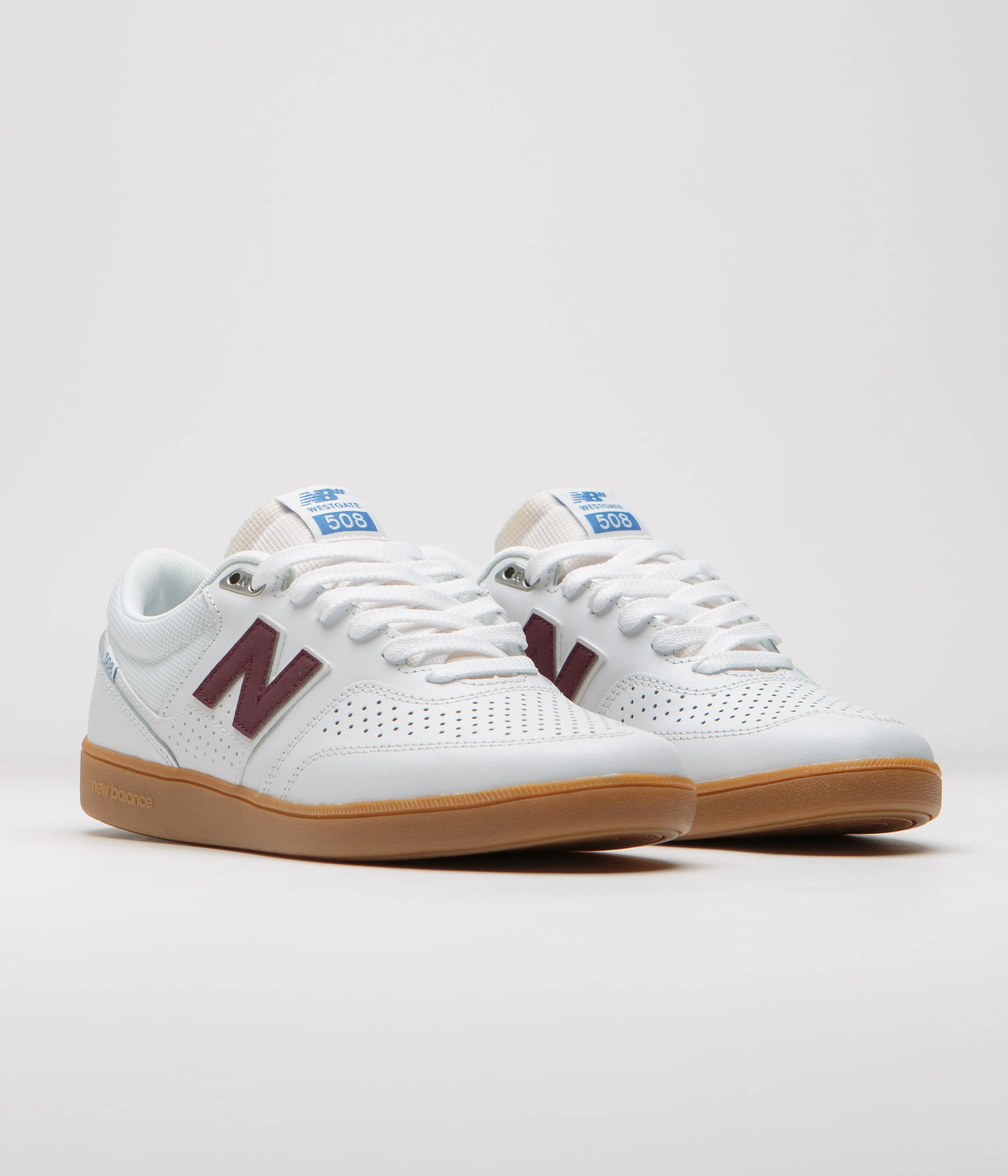 New Balance Numeric 508 Brandon Westgate Shoes - White / Gum / Red