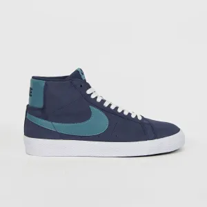 Nike SB - Blazer Mid Shoes - Midnight Navy / Noise Aqua - Midnight Blue