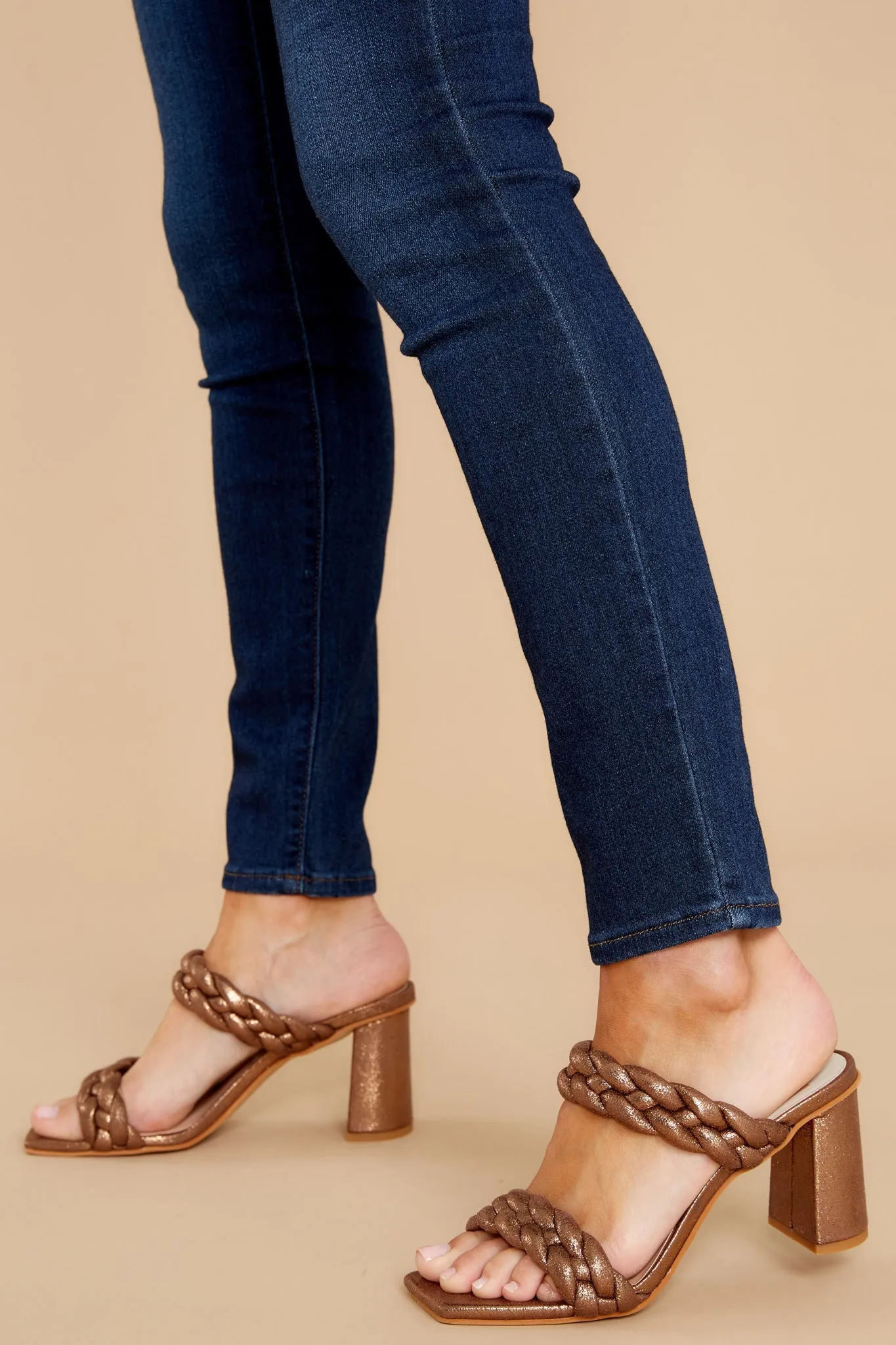 Paily Bronze Metallic Stella Suede Heels