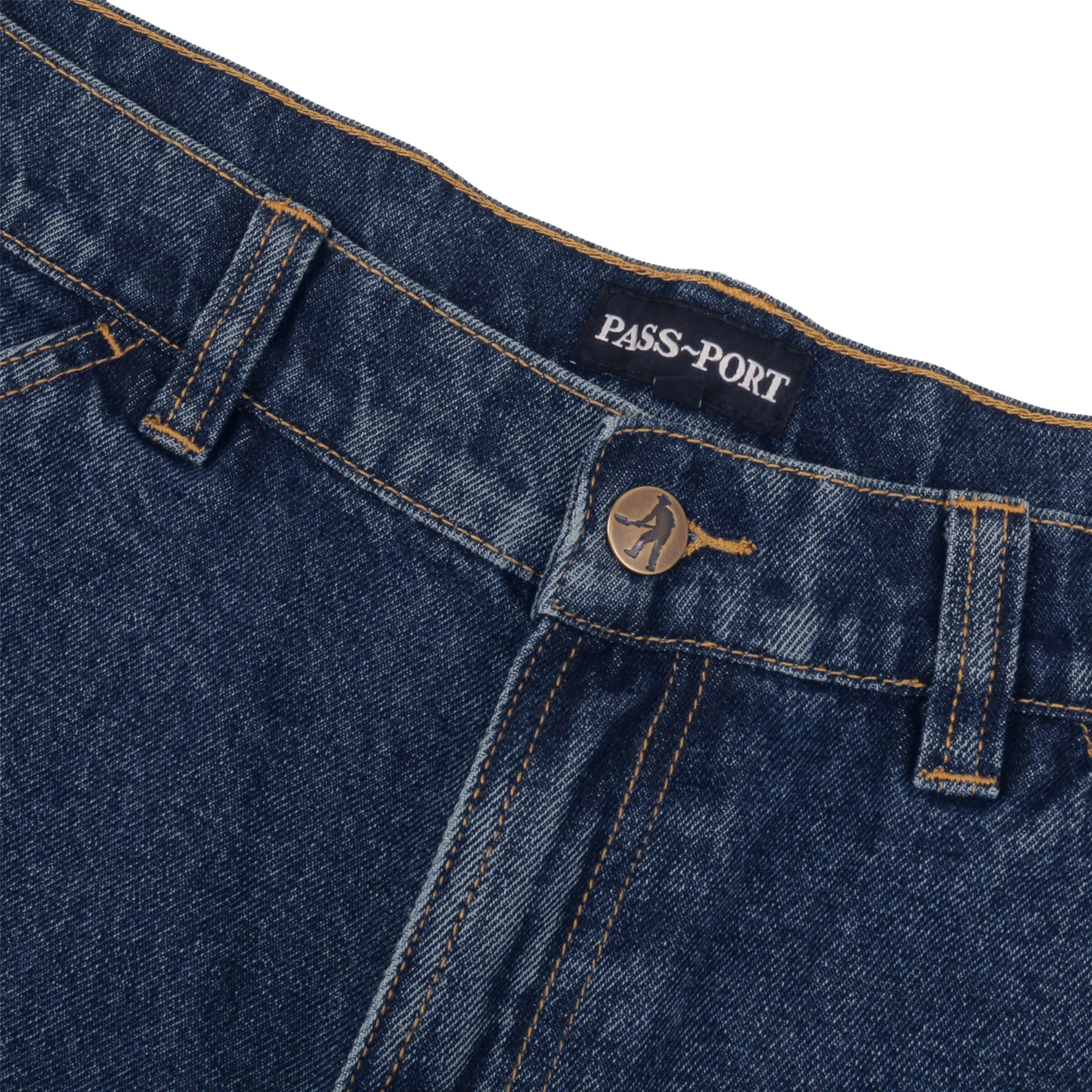 Pass-Port Workers Club Denim Jean: Washed Dark Indigo