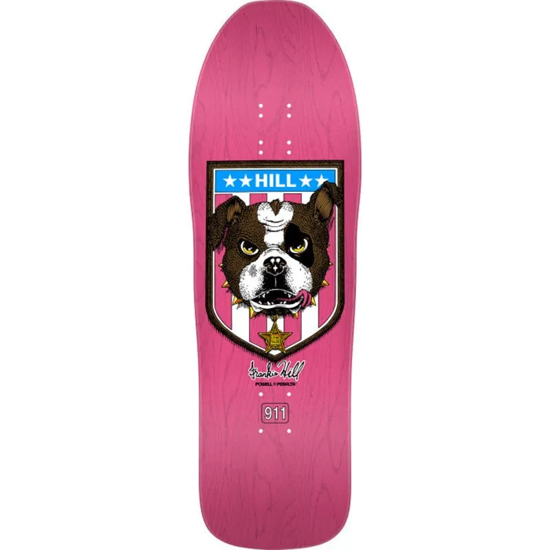 Powell Peralta 10" x 31.5" Frankie Hill Bull Dog Reissue Pink Stain Skateboard Deck