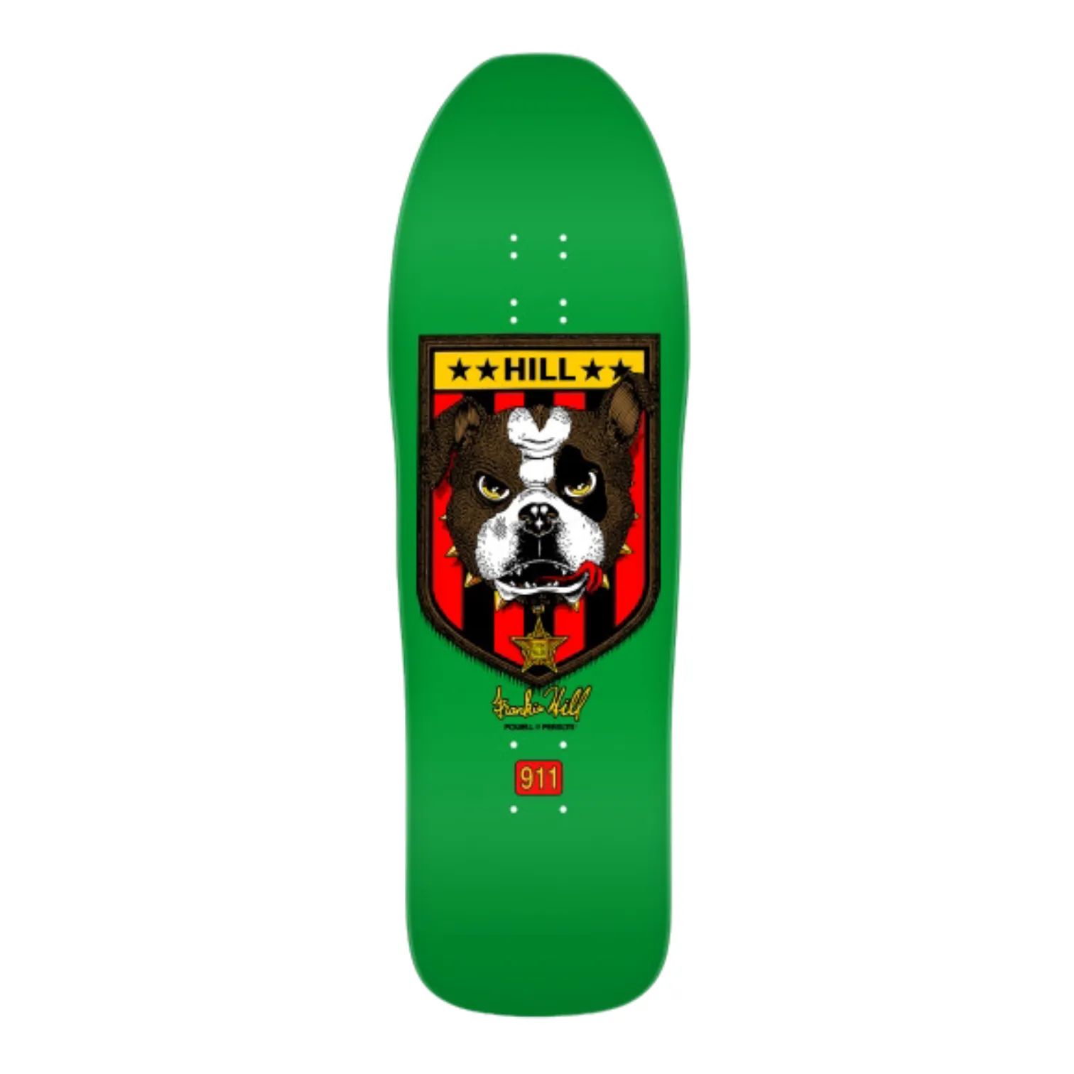 Powell Peralta Frankie Hill Bulldog Skateboard Deck Green - 10 X 31.5