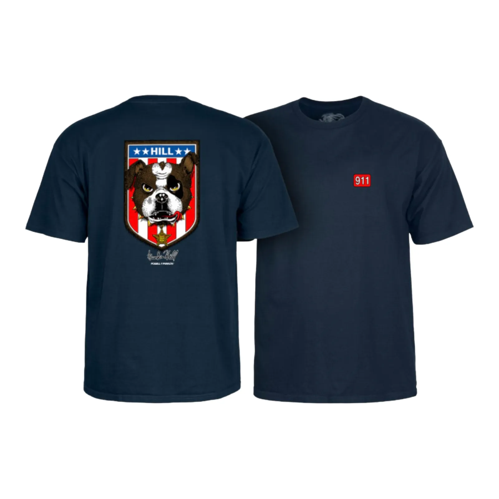 Powell Peralta Hill Bulldog T-Shirt Navy