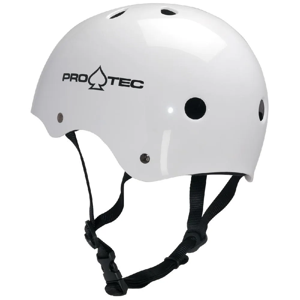 Pro-Tec Classic Gloss White Longboard Skateboard Helmet