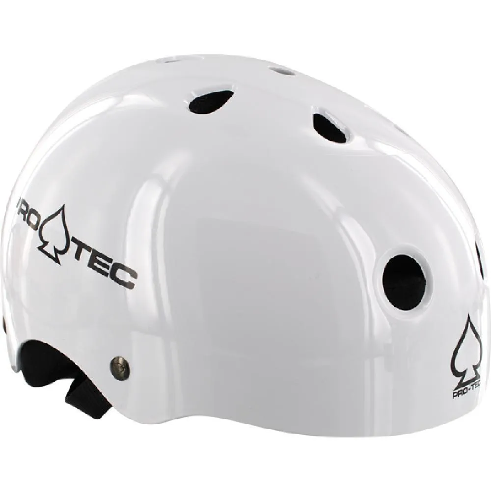 Pro-Tec Classic Gloss White Longboard Skateboard Helmet