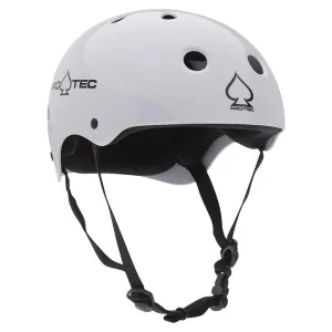 Pro-Tec Classic Gloss White Longboard Skateboard Helmet