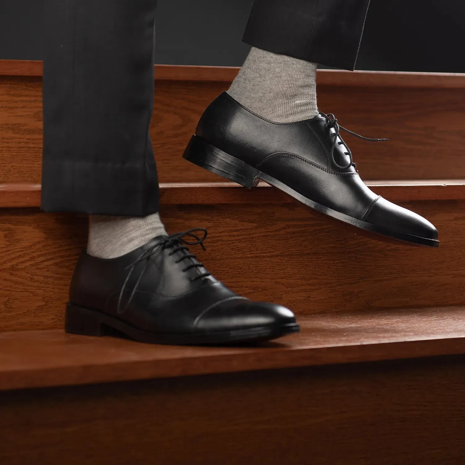 Professor Oxford Black Leather Shoes