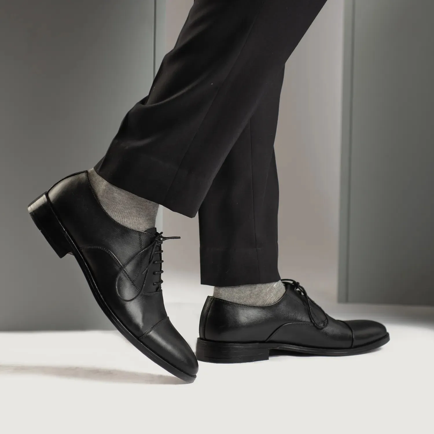 Professor Oxford Black Leather Shoes