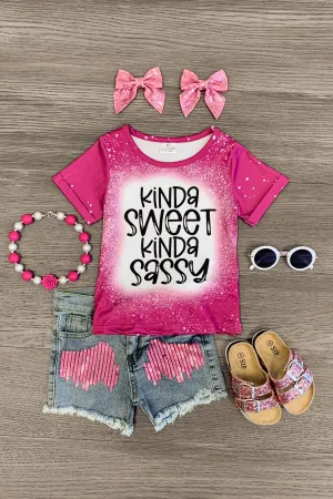 "Kinda Sweet Kinda Sassy" Sequin Denim Short Set