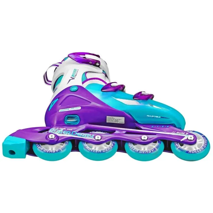 RDS V-Tech 500 Girls (US6-9) Blue Purple Adjustable Inline Skates