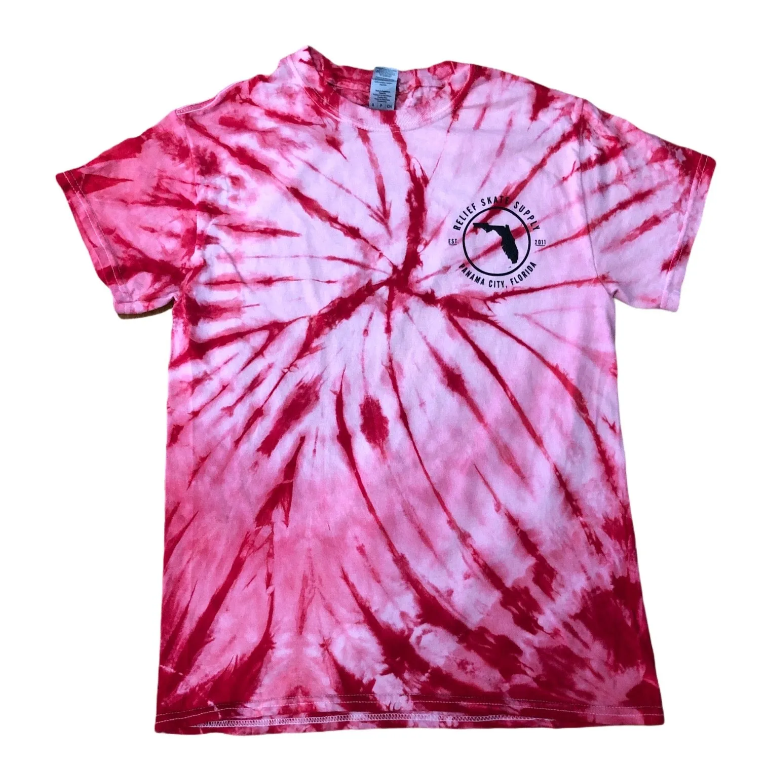 RELIEF FLORIDA PINWHEEL TIE DYE TEE RED