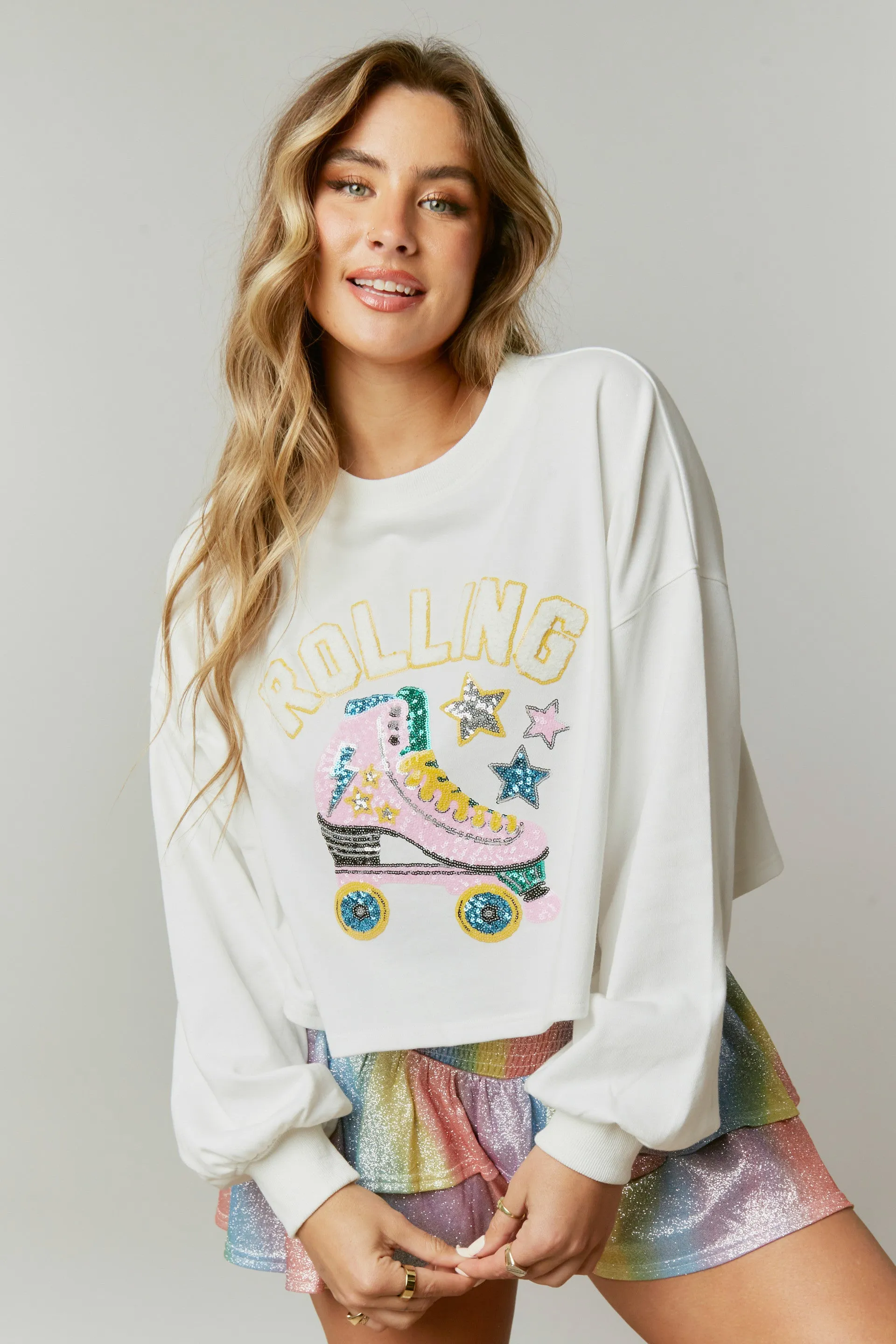 Rolling Sequin Skate Sweatshirt