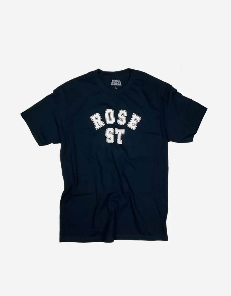 Rose Street Double Arc Logo Tee Navy