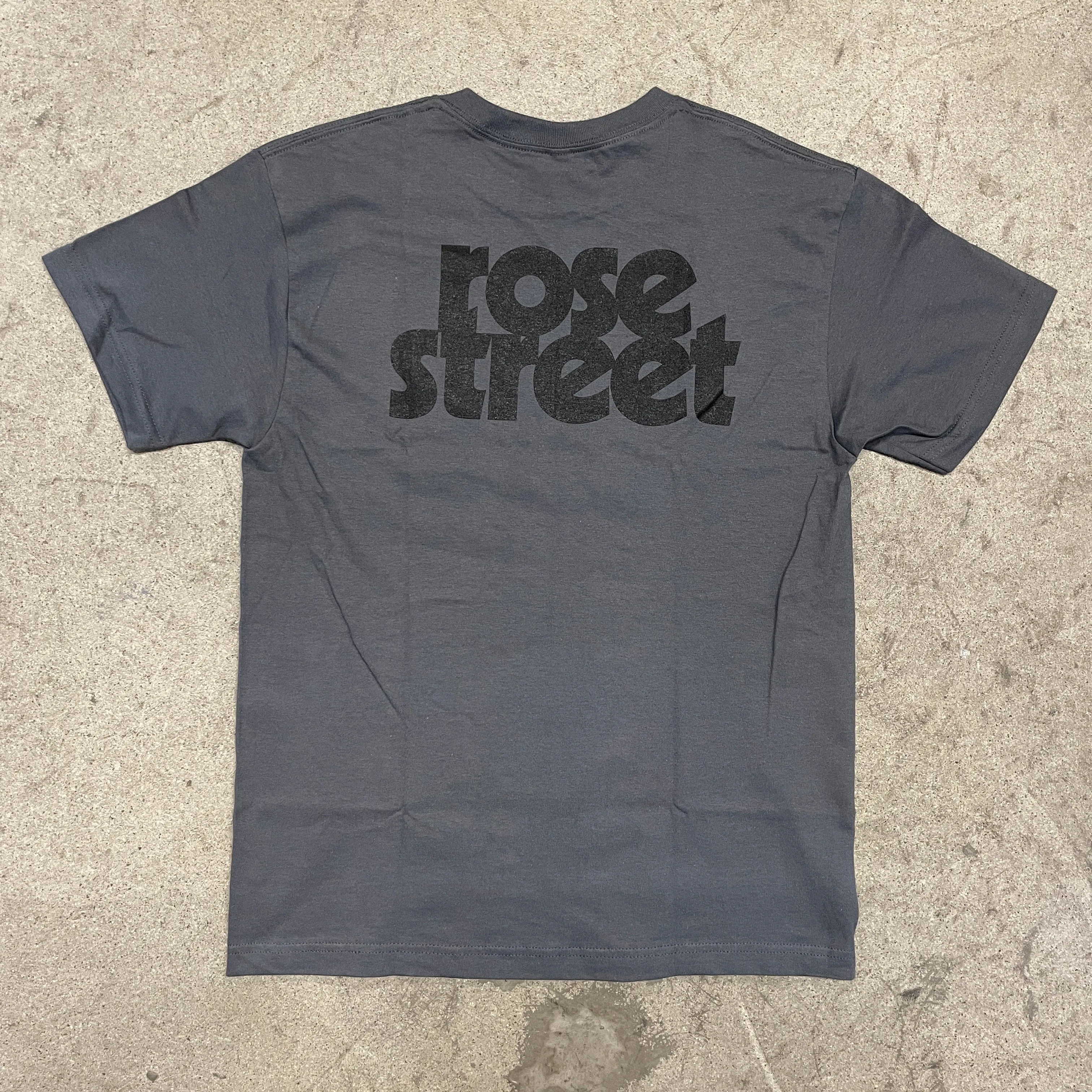 Rose Street Stacked Logo Tee Charcoal