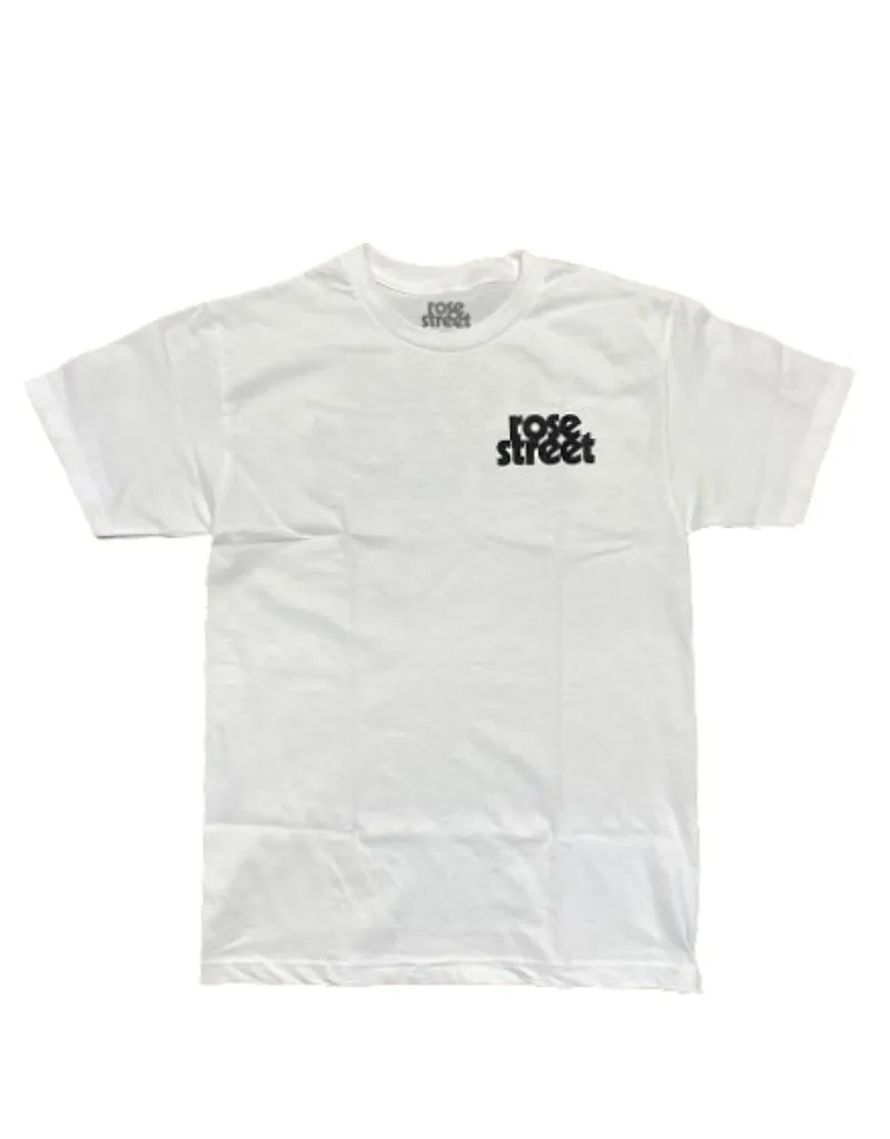 Rose Street Stacked Logo Tee White