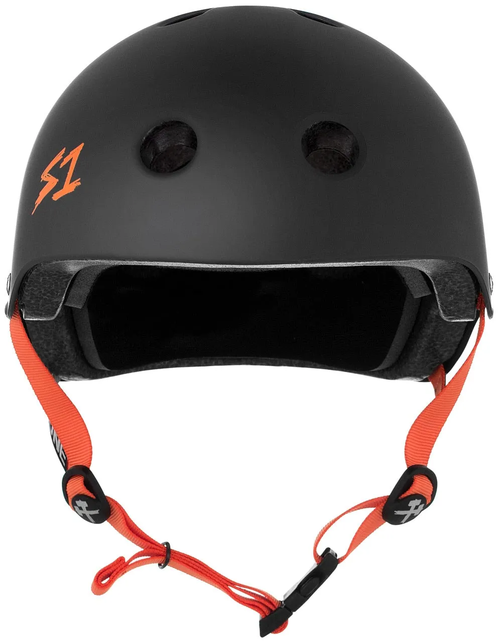 S1 Lifer Helmet - Black Matte/Orange Straps