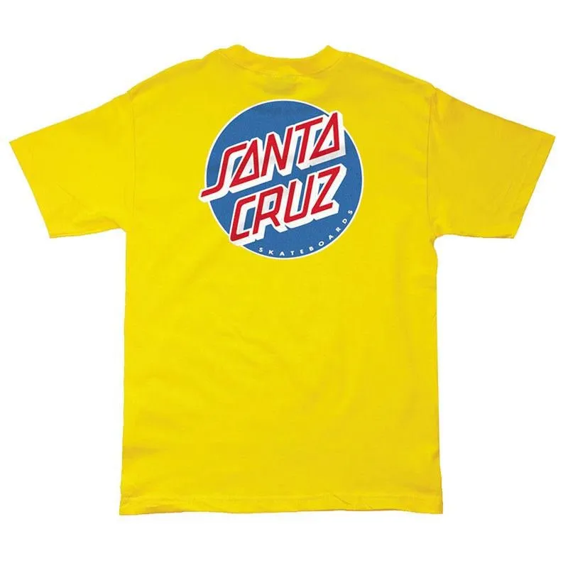 Santa Cruz Skateboards Dot Regular S/S Yellow Mens T-Shirts