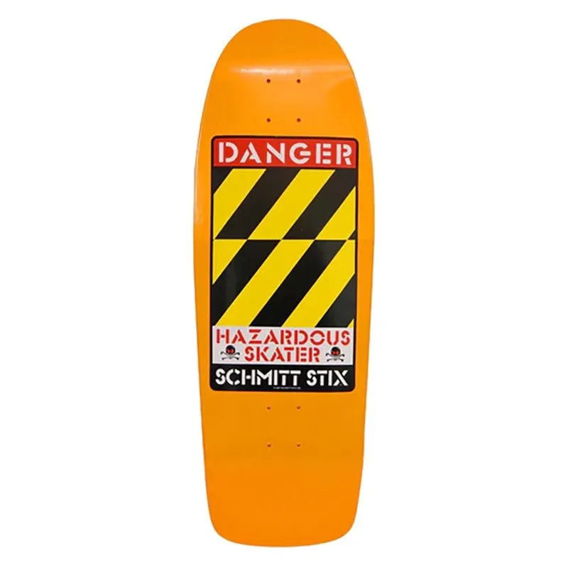 Schmitt Stix 10.125" x 30.5" Danger (ORANGE) Skateboard Deck