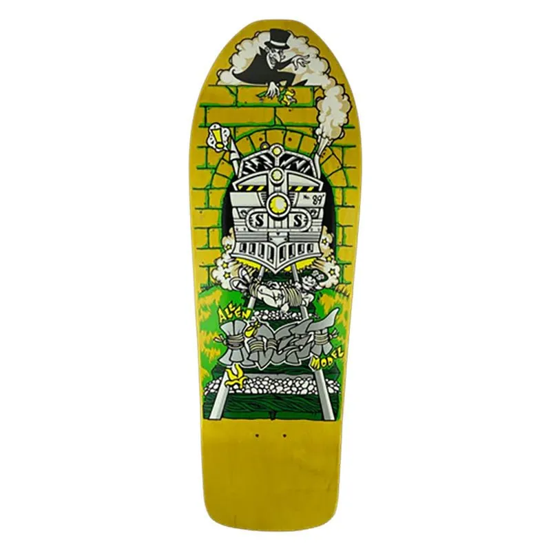 Schmitt Stix 9.5" x 30.5" Allen Midgett Magic Train (YELLOW STAIN) Skateboard Deck