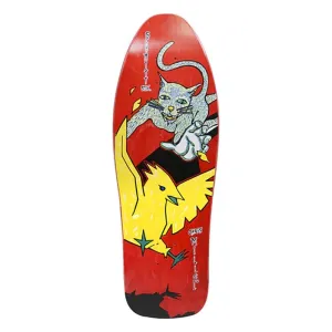 Schmitt Stix 9.5" x 30" Chris Miller Cat Bird (RED STAIN) Skateboard Deck