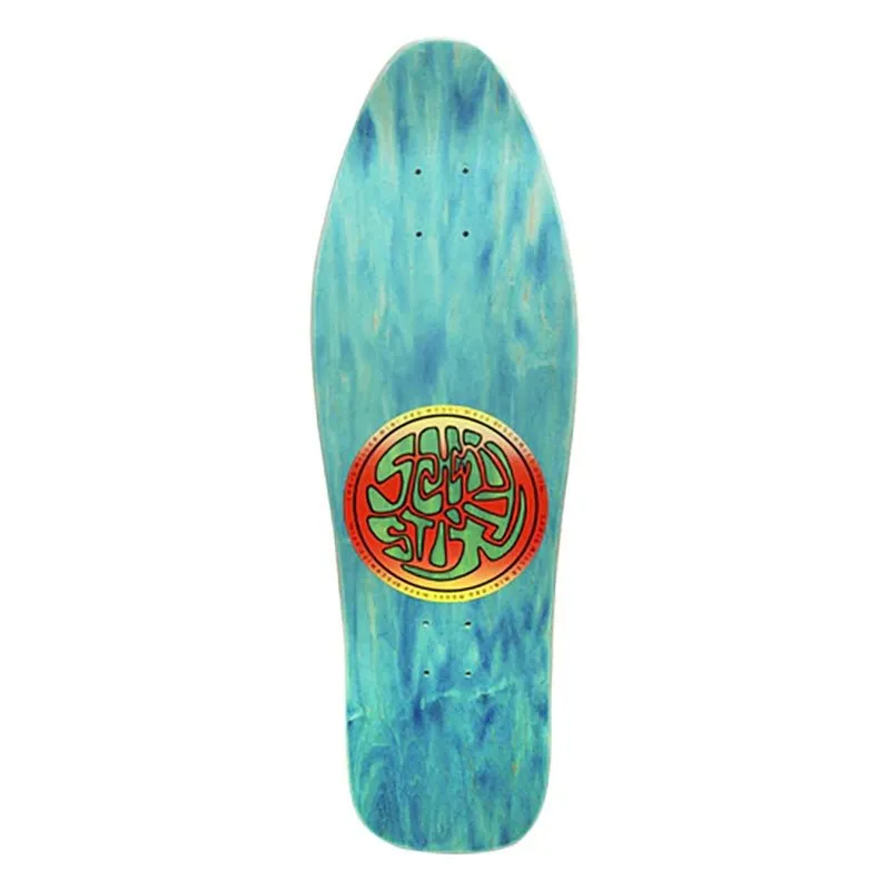 Schmitt Stix 9.5" x 30" Chris Miller Cat Bird (TURQUOISE STAIN) Skateboard Deck