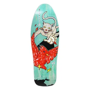 Schmitt Stix 9.5" x 30" Chris Miller Cat Bird (TURQUOISE STAIN) Skateboard Deck