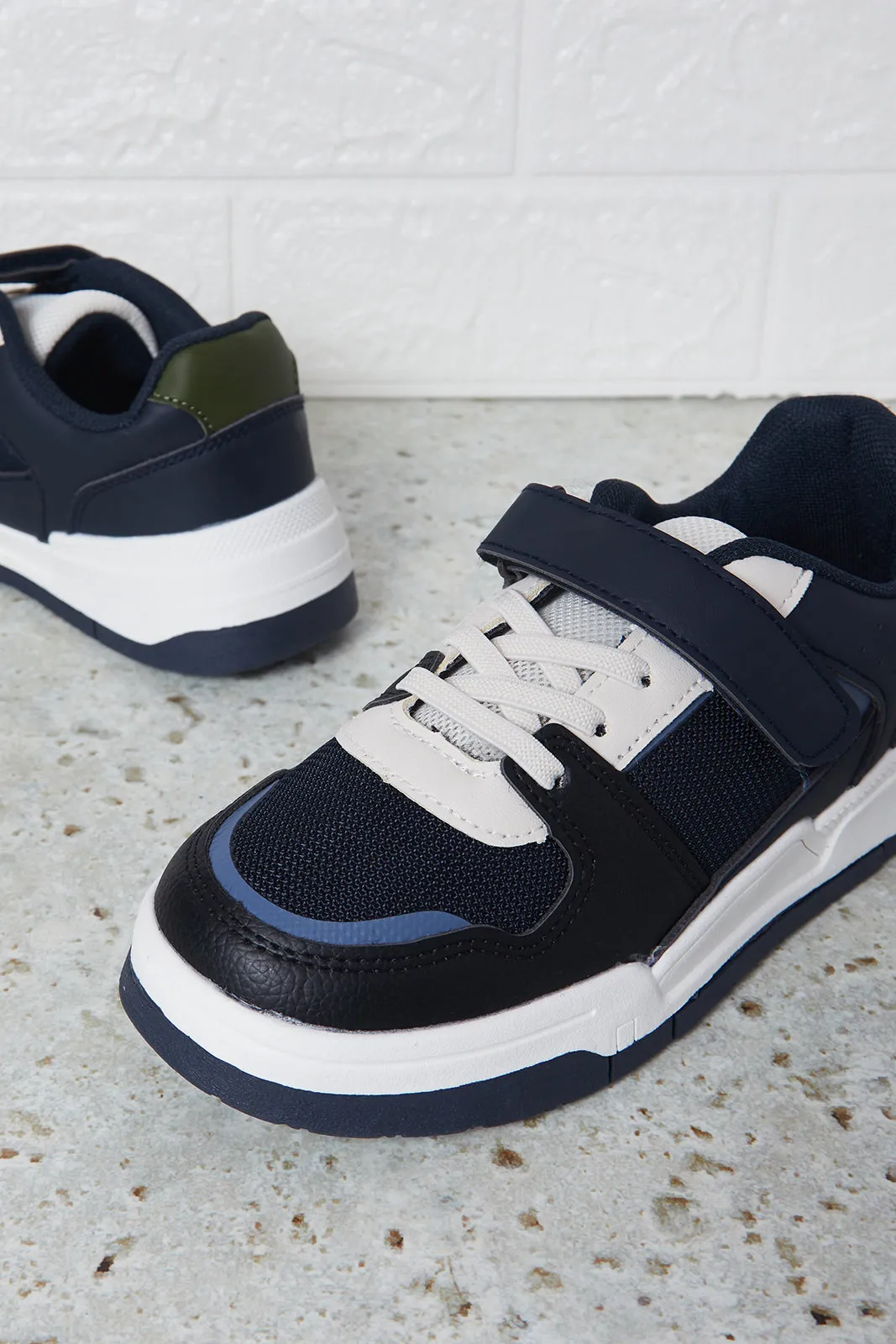 Senior Boys Navy Colour Block Skate Shoes