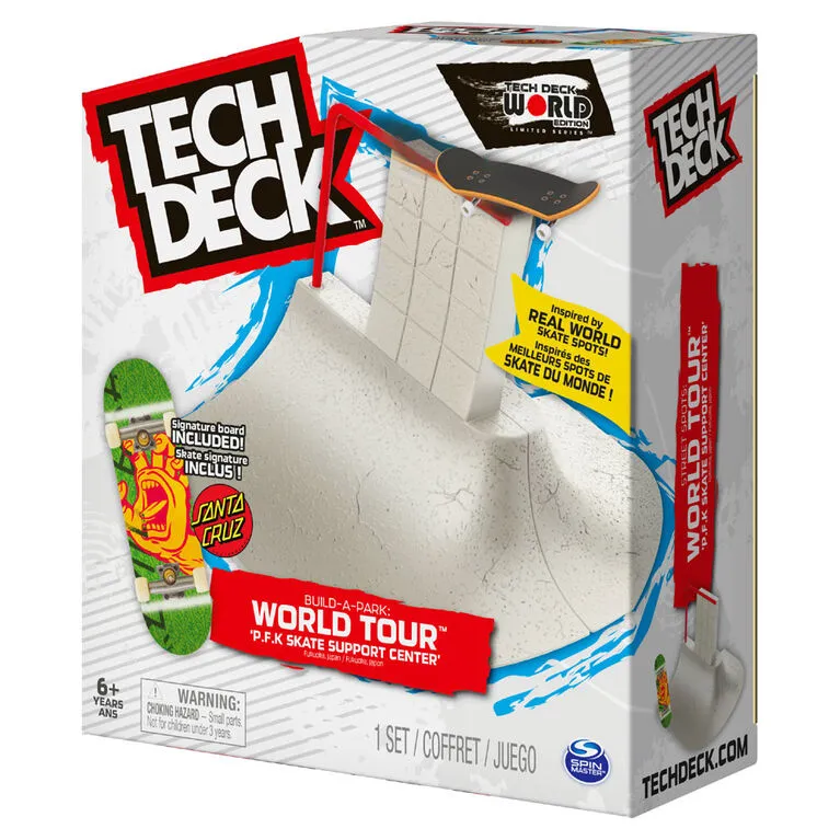 Tech Deck, Build-A-Park World Tour, P.F.K Skate Support Center, Ramp Set with Signature Fingerboard