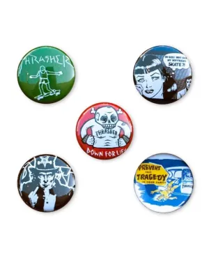 Thrasher Usual Suspects Buttons - Multi