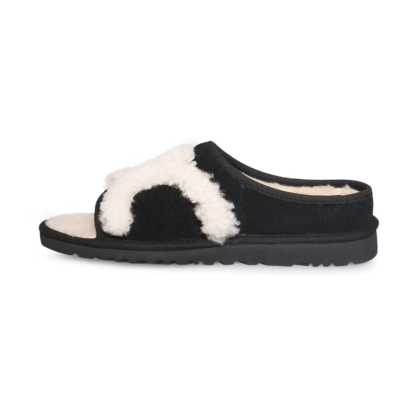 UGG Slide Black Natural Slippers - Women's