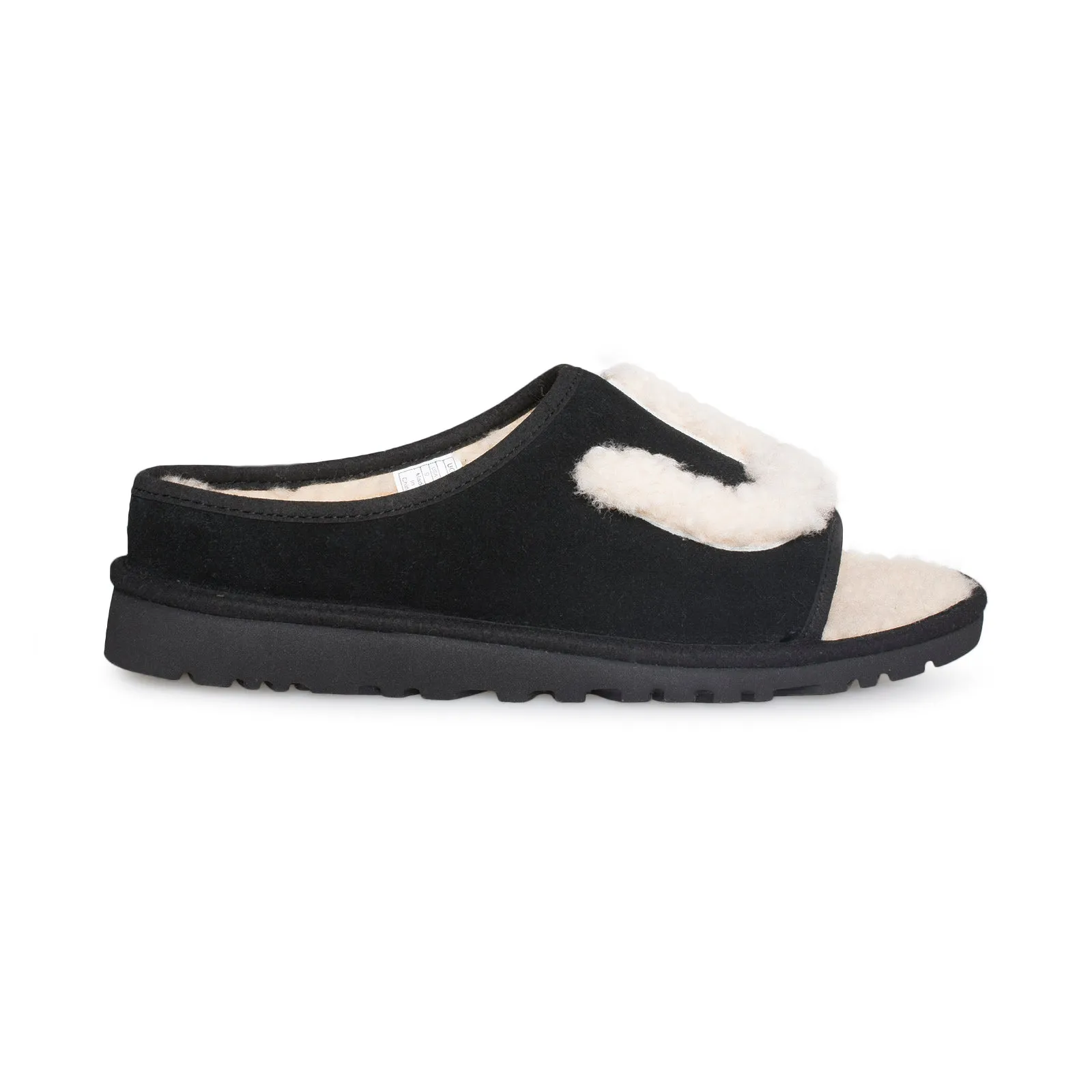 UGG Slide Black Natural Slippers - Women's