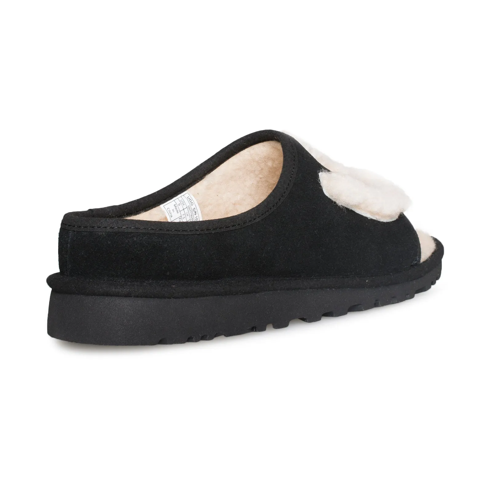 UGG Slide Black Natural Slippers - Women's