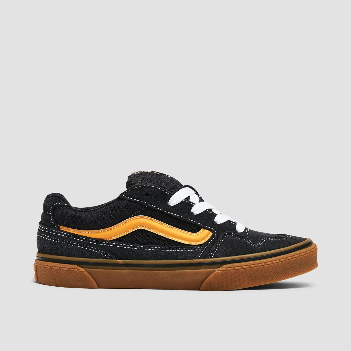 Vans Caldrone Shoes - Suede Gum Charcoal/Yellow - Kids