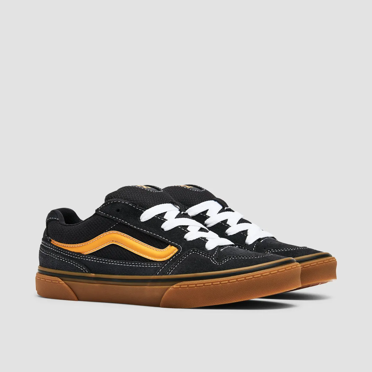 Vans Caldrone Shoes - Suede Gum Charcoal/Yellow - Kids