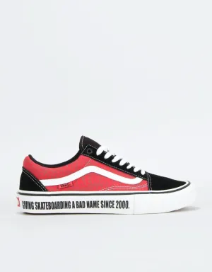 Vans Old Skool Pro Skate Shoes - (Baker) Black/White/Red