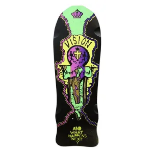 Vision 9.75" x 29.75" Street Old Ghost (BLACK DIP) Neon Skateboard Deck