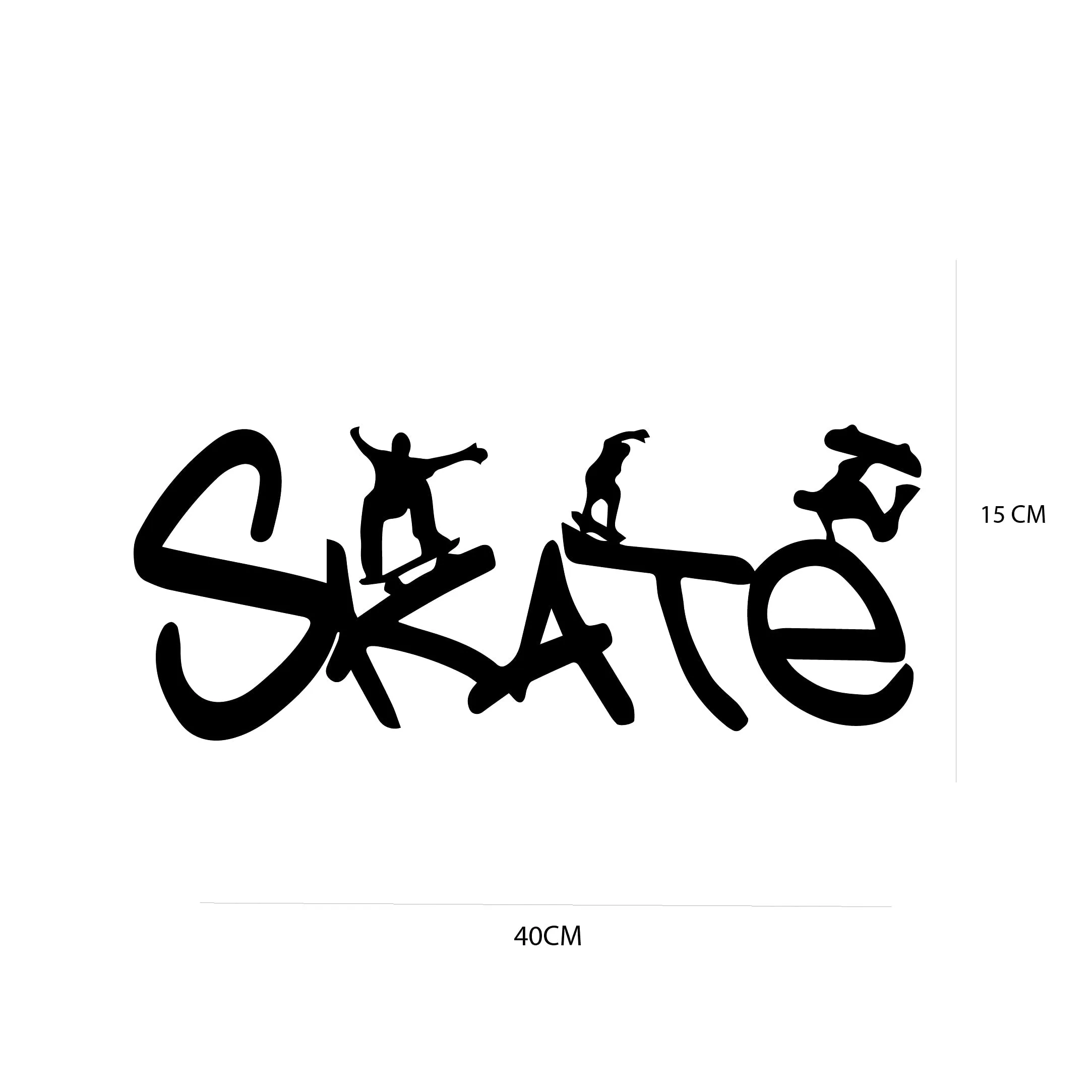 VVWV Skate Quotes Wall Stickers Motivational Kids Bedroom Living Room Home Restaurant Oil Proof Vinyl Decals Wall Decoration L X H 40 X 15 Cms