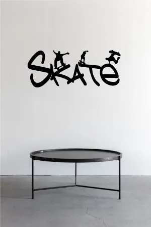 VVWV Skate Quotes Wall Stickers Motivational Kids Bedroom Living Room Home Restaurant Oil Proof Vinyl Decals Wall Decoration L X H 40 X 15 Cms