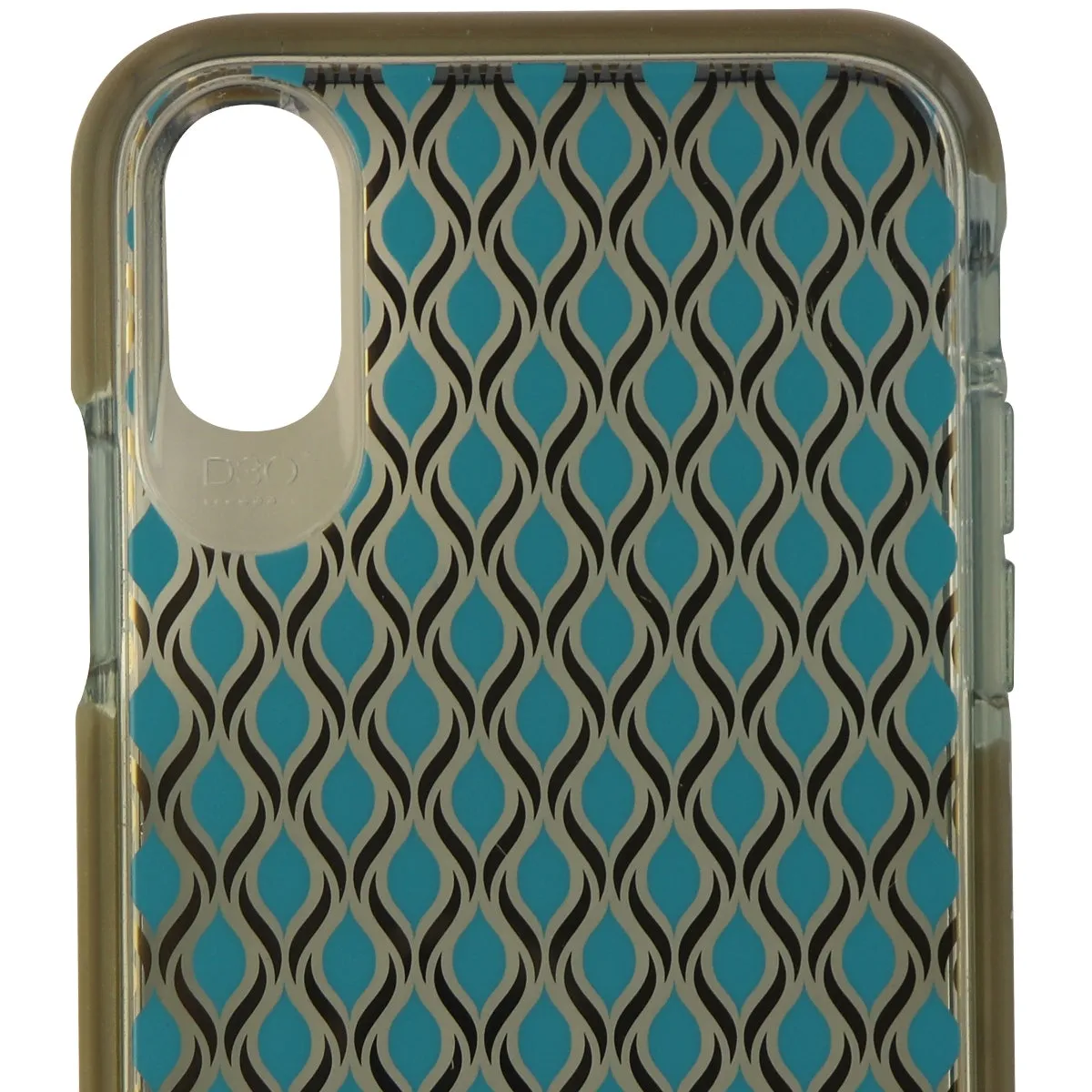 ZAGG Victoria Hybrid Hard Case Cover for iPhone X 10 - Teal/Silver Pattern