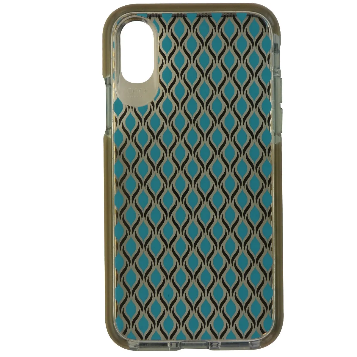 ZAGG Victoria Hybrid Hard Case Cover for iPhone X 10 - Teal/Silver Pattern